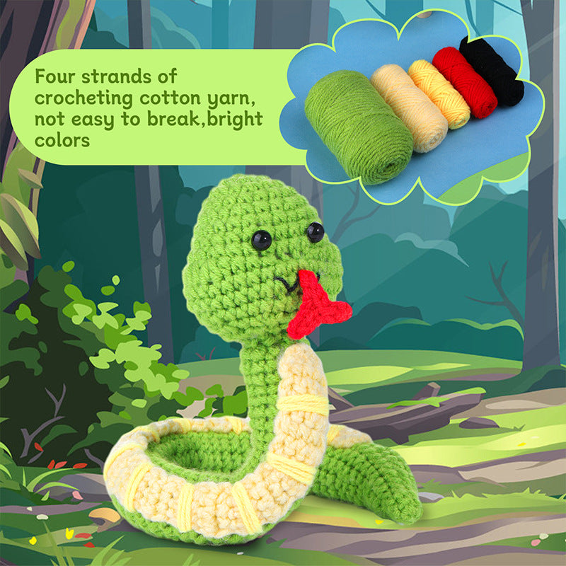 Crochet Kit with Easy Peasy Yarn - Green Litter Snake